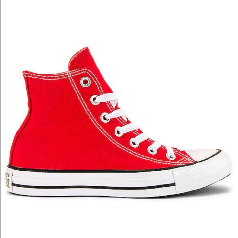 Red High Top Converse Worn Once